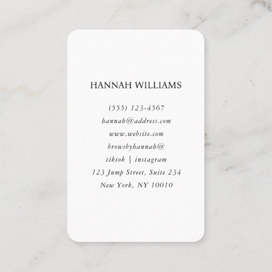 Foto, Marmer, Wit-Zilver, Salon, QR-code Visitekaartje (Achterkant)