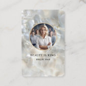 Foto, Marmer, Wit-Zilver, Salon Visitekaartje (Voorkant)