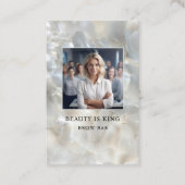 Foto, Marmer, Wit-Zilver, Salon Visitekaartje (Voorkant)