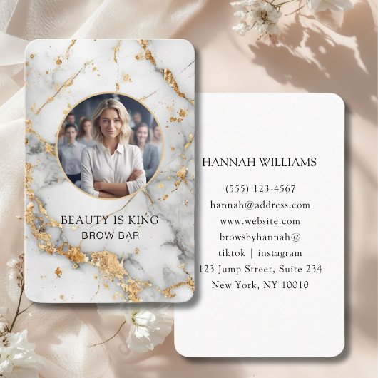 Foto, Marmer, Witgoud, Salon Visitekaartje