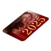 Foto Maroon Gold 2025 Afstuderen Aankondiging Magneet (Linkerzijde)