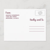 Foto Marsala Blush Peony Save The Date Cards Aankondigingskaart (Achterkant)