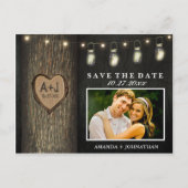 Foto Mason Jar Oak Tree Sla de datum kaarten (Voorkant)