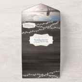 Foto Mason Jar Zonnebloem Geometrisch Goud Lijst All In One Uitnodiging (Buitenkant)