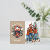 Foto Matryoshka Nesting Doll Christmas Briefkaart (Staand voorkant)