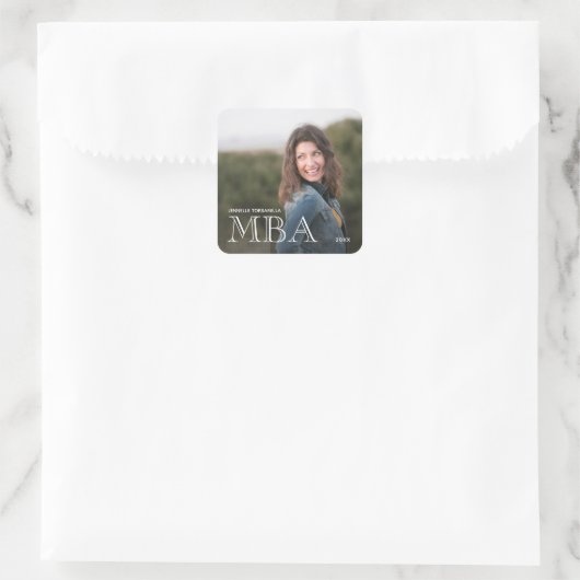 Foto MBA GradenAfstuderen Vierkante Sticker (Tas)