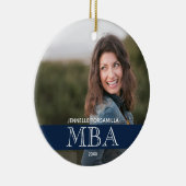 Foto MBA Gradennaam Blauw Afstuderen Keramisch Ornament (Rechts)