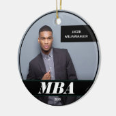 Foto MBA gradennaam zwart Afstuderen Keramisch Ornament (Links)