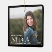 Foto MBA gradennaam zwart Afstuderen Keramisch Ornament (Links)