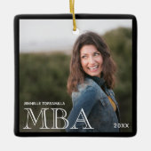 Foto MBA gradennaam zwart Afstuderen Keramisch Ornament (Voorkant)