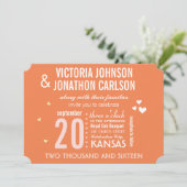 Foto MCM Koraal Sinaasappel Modern Typografie Brui Kaart (Staand voorkant)