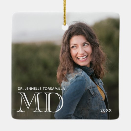 Foto MD Doctor Keramisch Ornament (Achterkant)