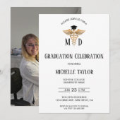 Foto MD Doctor of Medicine Physician Afstuderen Kaart (Voorkant / Achterkant)