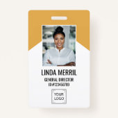 Foto Medewerker Bedrijf Logo Bedrijfsbeveiliging Badge (Voorkant)