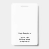 Foto Medewerker Bedrijf Logo Security GRIJS Badge (Back)