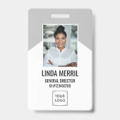 Foto Medewerker Bedrijf Logo Security GRIJS Badge (Front)