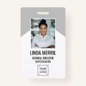 Foto Medewerker Bedrijf Logo Security GRIJS Badge (Voorkant)