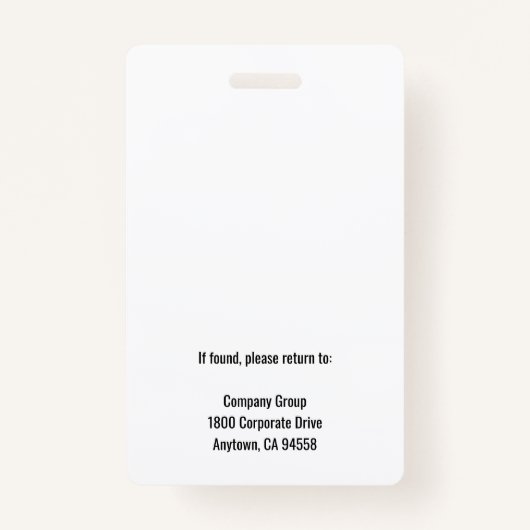 Foto Medewerker Bedrijf Logo Security GRIJS Badge (Achterkant)