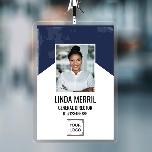 Foto Medewerker Bedrijf Logo Security NAVY Badge