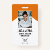 Foto Medewerker Bedrijf Logo Security SINAASAPPEL Badge (Voorkant)