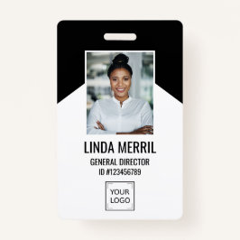 Foto Medewerker Bedrijf Logo Security ZWART Badge