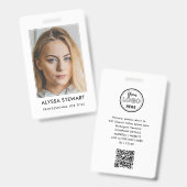 Foto Medewerker Bedrijfs ID Wit Personeel Badge (Voor- en achterkant)