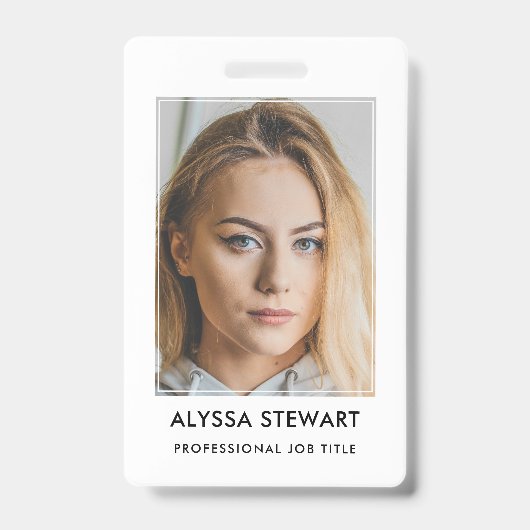 Foto Medewerker Bedrijfs ID Wit Personeel Badge (Voorzijde)