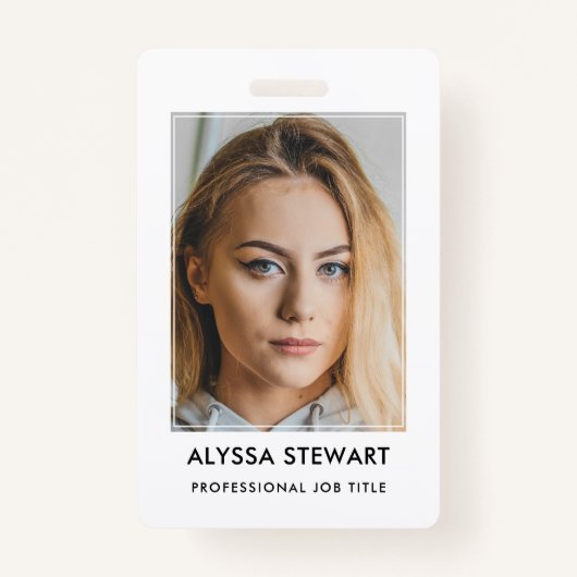 Foto Medewerker Bedrijfs ID Wit Personeel Badge (Voorkant)