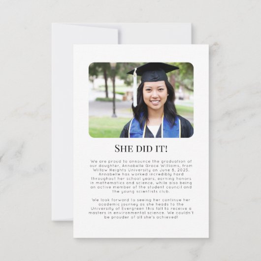 Foto Medische School Afstuderen Aankondiging (Achterkant)