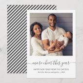 Foto meer ruimte dit jaar grijs script, nieuwe jar feestdagenkaart (Voorkant / Achterkant)