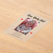 Foto Meisje Geboorte Frosted Acryl Aankondiging Ka (Laagn)