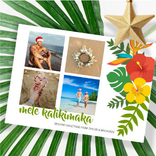 Foto Mele Kalikimaka Flower Gepersonaliseerd Feestdagenkaart