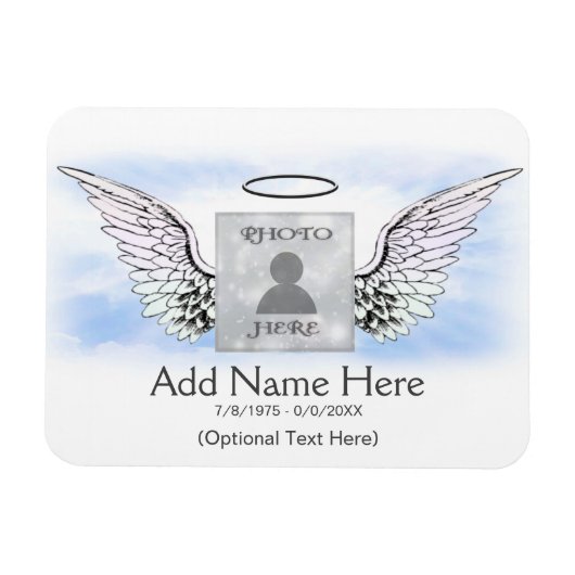 Foto Memorial Angel Wings Magneet (Horizontaal)
