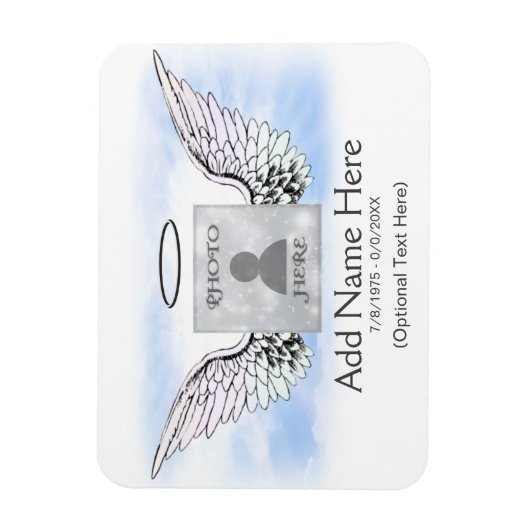 Foto Memorial Angel Wings Magneet (Verticaal)
