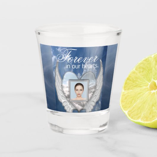 Foto Memorial Angel Wings Shot Glass Glas (Voorkant)
