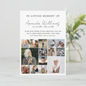 Foto Memorial begrafenis - 15 foto collage Bedankkaart (Staand voorkant)