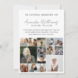 Foto Memorial begrafenis - 15 foto collage Bedankkaart