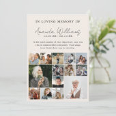 Foto Memorial begrafenis - 15 foto collage Bedankkaart (Staand voorkant)