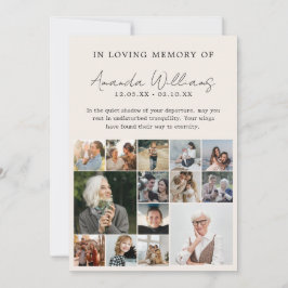 Foto Memorial begrafenis - 15 foto collage Bedankkaart