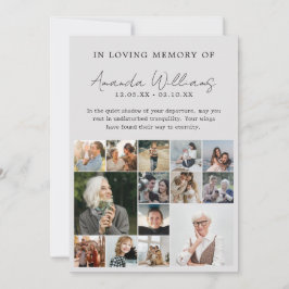 Foto Memorial begrafenis - 15 foto collage Bedankkaart
