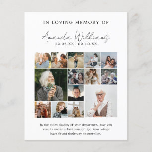 Foto Memorial begrafenis - 15 foto collage gebed Flyer