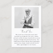 Foto Memorial begrafenis - Dank u kaart Visitekaartje (Achterkant)