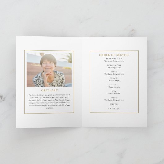 Foto Memorial begrafenis volgorde van service gevo Programma (Binnen)