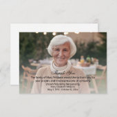 Foto Memorial Bereavement Funeral Hartelijk dank Bedankkaart (Voorkant / Achterkant)