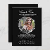Foto Memorial Black en White - Hartelijk dank Bedankkaart (Voorkant / Achterkant)