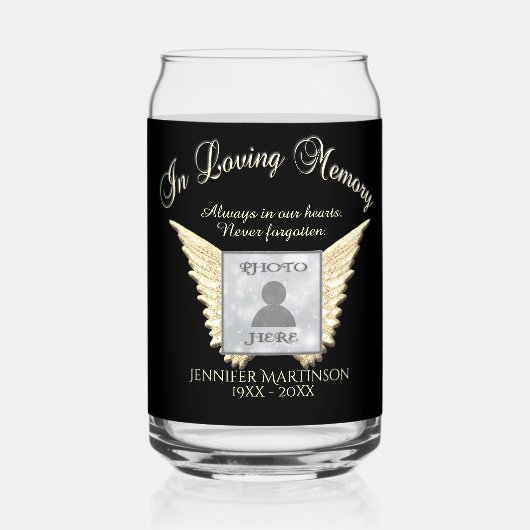 Foto Memorial Blikvorm Glas (Achterkant)