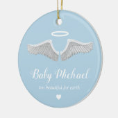 Foto Memorial Blue Angel Wings Kerstmis Keramisch Ornament (Links)