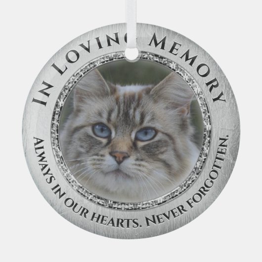 Foto Memorial Cat/Pet Glas Ornament (Voorkant)