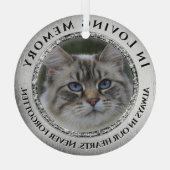 Foto Memorial Cat/Pet Glas Ornament (Achterkant)