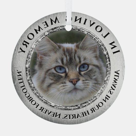 Foto Memorial Cat/Pet Glas Ornament (Achterkant)